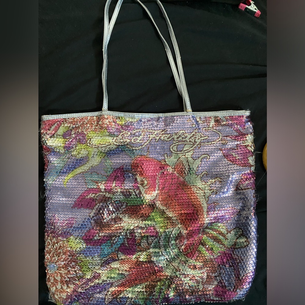 Ed Hardy Sequin Koi Tote Bag